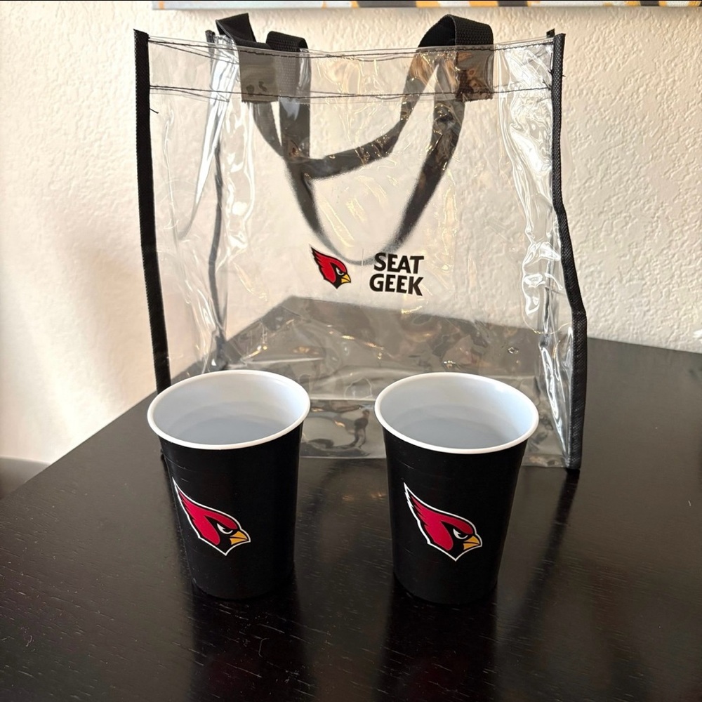 New Arizona Cardinals NFL Official Reusable Cups and Clear Bag unisex